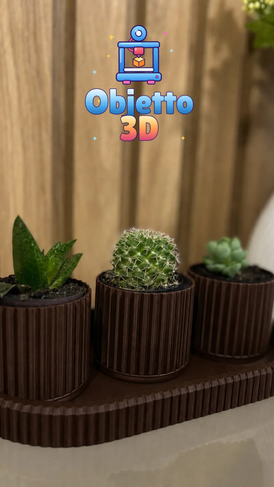 Foto 4 de Kit Decoração - 3 Mini vasos + Bandeja